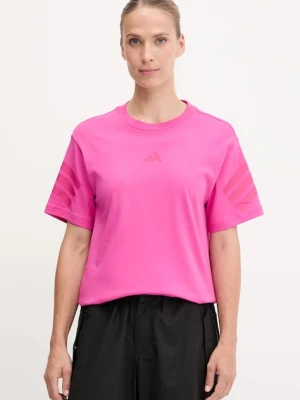 adidas t-shirt bawełniany Future Icons damski kolor różowy JE3713