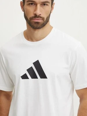 adidas t-shirt bawełniany Future Icons męski kolor beżowy z nadrukiem JD4913