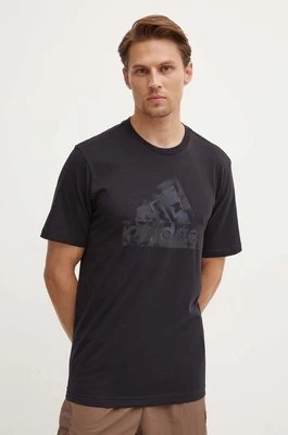 adidas t-shirt bawełniany Future Icons męski kolor czarny z aplikacją IW2652