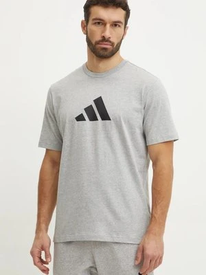 adidas t-shirt bawełniany Future Icons męski kolor szary z nadrukiem JD4914