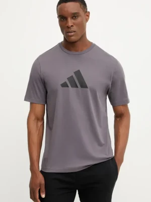 adidas t-shirt bawełniany Future Icons męski kolor szary z nadrukiem JD4921