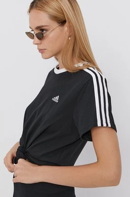 adidas T-shirt bawełniany Essentials kolor czarny GS1379