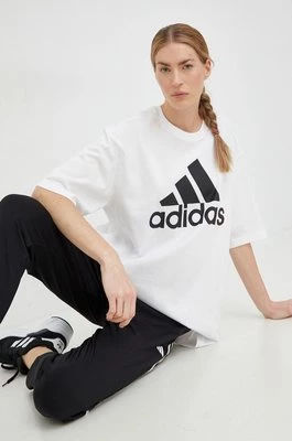 adidas t-shirt bawełniany Essentials kolor biały HR4930