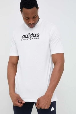 adidas t-shirt bawełniany kolor biały wzorzysty