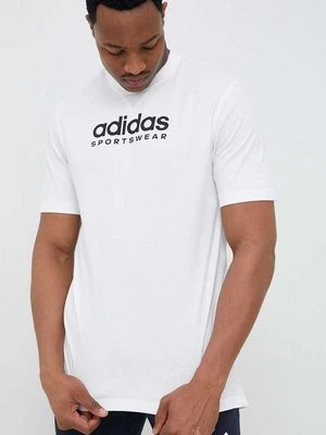 adidas t-shirt bawełniany kolor biały wzorzysty