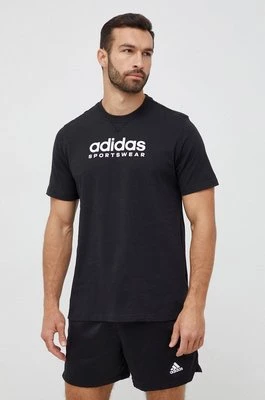 adidas t-shirt bawełniany kolor czarny z nadrukiem