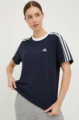 adidas t-shirt bawełniany kolor granatowy HC0105