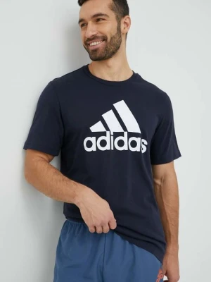 adidas t-shirt bawełniany kolor granatowy z nadrukiem IC9348