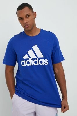 adidas t-shirt bawełniany kolor niebieski z nadrukiem IC9351