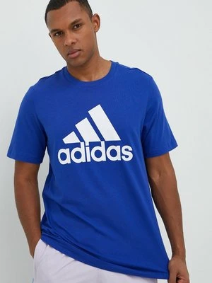 adidas t-shirt bawełniany kolor niebieski z nadrukiem IC9351