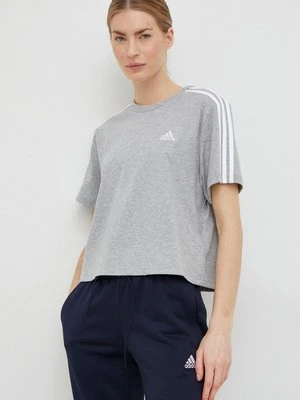 adidas t-shirt bawełniany kolor szary