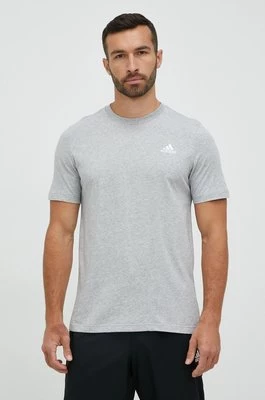 adidas t-shirt bawełniany kolor szary melanżowy IC9288