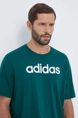 adidas t-shirt bawełniany kolor zielony z nadrukiem IJ8658