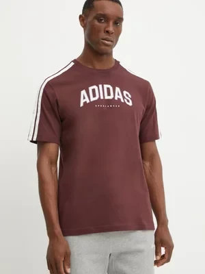 adidas t-shirt bawełniany M C COLLE Collegiate męski kolor bordowy z nadrukiem JM0380