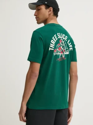 adidas t-shirt bawełniany M L PIZZA TEE męski kolor zielony z nadrukiem JJ4017