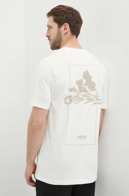 adidas t-shirt bawełniany męski kolor beżowy z nadrukiem IN6236