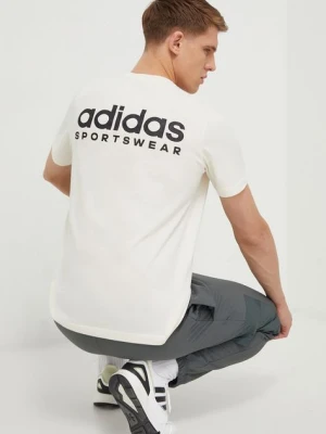 adidas t-shirt bawełniany męski kolor beżowy z nadrukiem IX4454