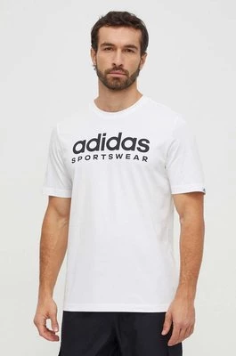 adidas t-shirt bawełniany męski kolor biały z nadrukiem IW8835