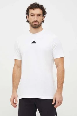 adidas t-shirt bawełniany męski kolor biały z nadrukiem IS2854