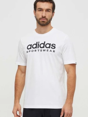 adidas t-shirt bawełniany męski kolor biały z nadrukiem IW8835