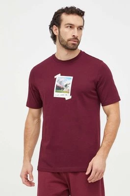 adidas t-shirt bawełniany męski kolor bordowy z nadrukiem IS9045