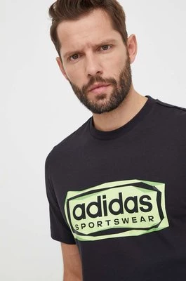 adidas t-shirt bawełniany męski kolor czarny z nadrukiem IM8297