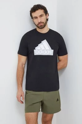 adidas t-shirt bawełniany męski kolor czarny z nadrukiem IS2855