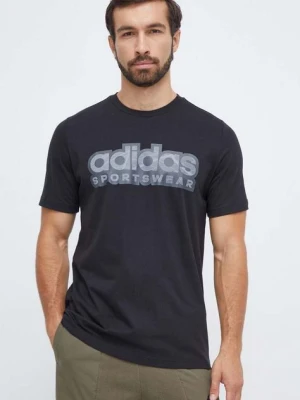 Zdjęcie produktu adidas t-shirt bawełniany męski kolor czarny z nadrukiem