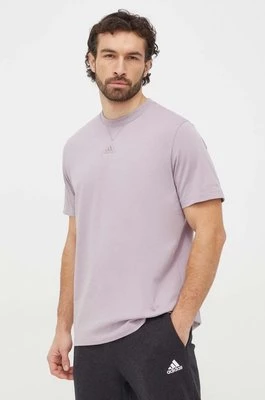 adidas t-shirt bawełniany męski kolor fioletowy z aplikacją IR5267