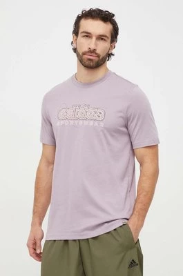 adidas t-shirt bawełniany męski kolor fioletowy z nadrukiem IM8315