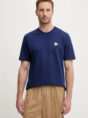 adidas t-shirt bawełniany męski kolor granatowy z aplikacją JZ7446