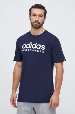 adidas t-shirt bawełniany męski kolor granatowy z nadrukiem IW8834