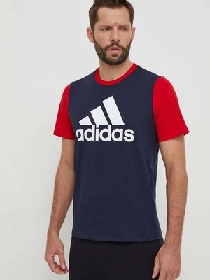 adidas t-shirt bawełniany męski kolor granatowy z nadrukiem IL5660