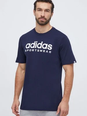 adidas t-shirt bawełniany męski kolor granatowy z nadrukiem IW8834