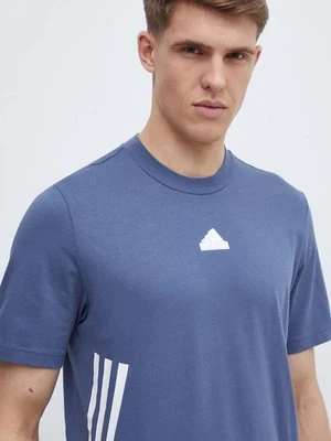 adidas t-shirt bawełniany męski kolor niebieski z nadrukiem IX5199