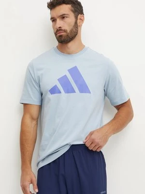 adidas t-shirt bawełniany męski kolor niebieski z nadrukiem IX6567