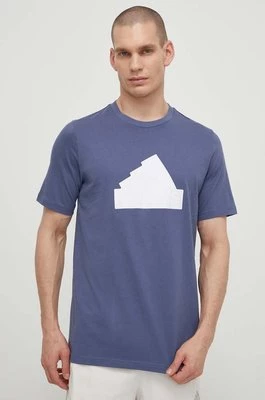 adidas t-shirt bawełniany męski kolor niebieski z nadrukiem IZ1624