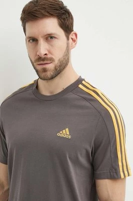 adidas t-shirt bawełniany męski kolor szary z aplikacją IS1334