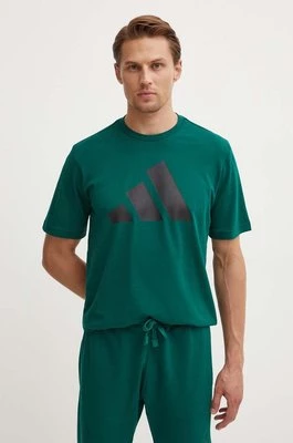 adidas t-shirt bawełniany męski kolor zielony z nadrukiem IY8585