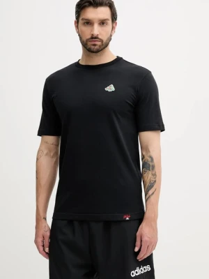 Zdjęcie produktu adidas t-shirt bawełniany Mini Pizza Graphic Tee męski kolor czarny z aplikacją JM6483