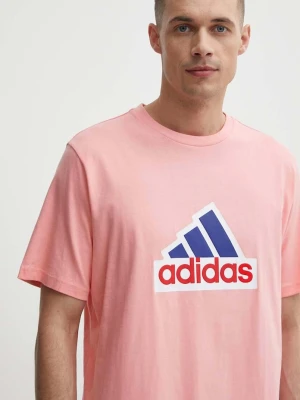adidas t-shirt bawełniany różowy