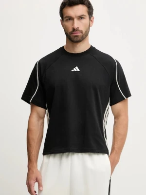 adidas t-shirt bawełniany Stadium męski kolor czarny z aplikacją JV7009