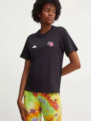 adidas t-shirt bawełniany Tiro damski kolor czarny IW5180