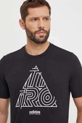 adidas t-shirt bawełniany TIRO TIRO męski kolor czarny z nadrukiem IS2877