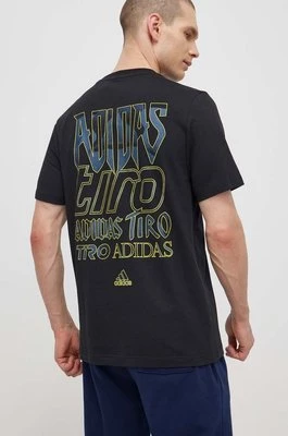 adidas t-shirt bawełniany TIRO męski kolor czarny z nadrukiem IS2876