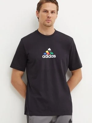 adidas t-shirt bawełniany Tiro męski kolor czarny z nadrukiem IW2672