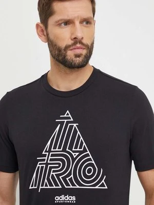 adidas t-shirt bawełniany TIRO TIRO męski kolor czarny z nadrukiem IS2877