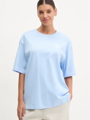 adidas t-shirt bawełniany W C PHOTO TEE damski kolor niebieski JN9090