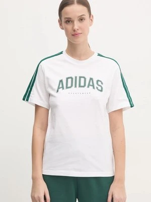 adidas t-shirt bawełniany W L SOFTS Collegiate damski kolor biały JN9128