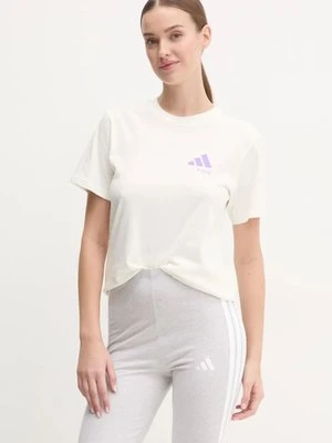 adidas t-shirt bawełniany W L VERB TEE damski kolor beżowy JN9072